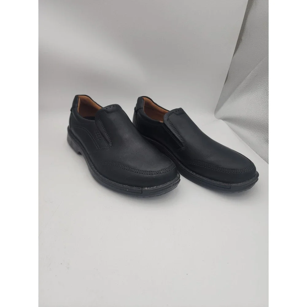 Ecco Fusion II Slip-On Loafers Black Leather Mens  Sz 44
